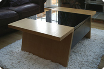 Double7 arcade coffee table in oak