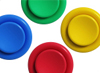 Colour arcade button coaster set