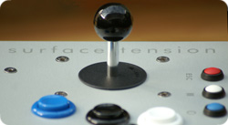 Control panel shot with surface tension screen print